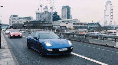 Insolite l’or se barre dans les rues de Londres en Porsche Panamera Turbo Sport Turismo